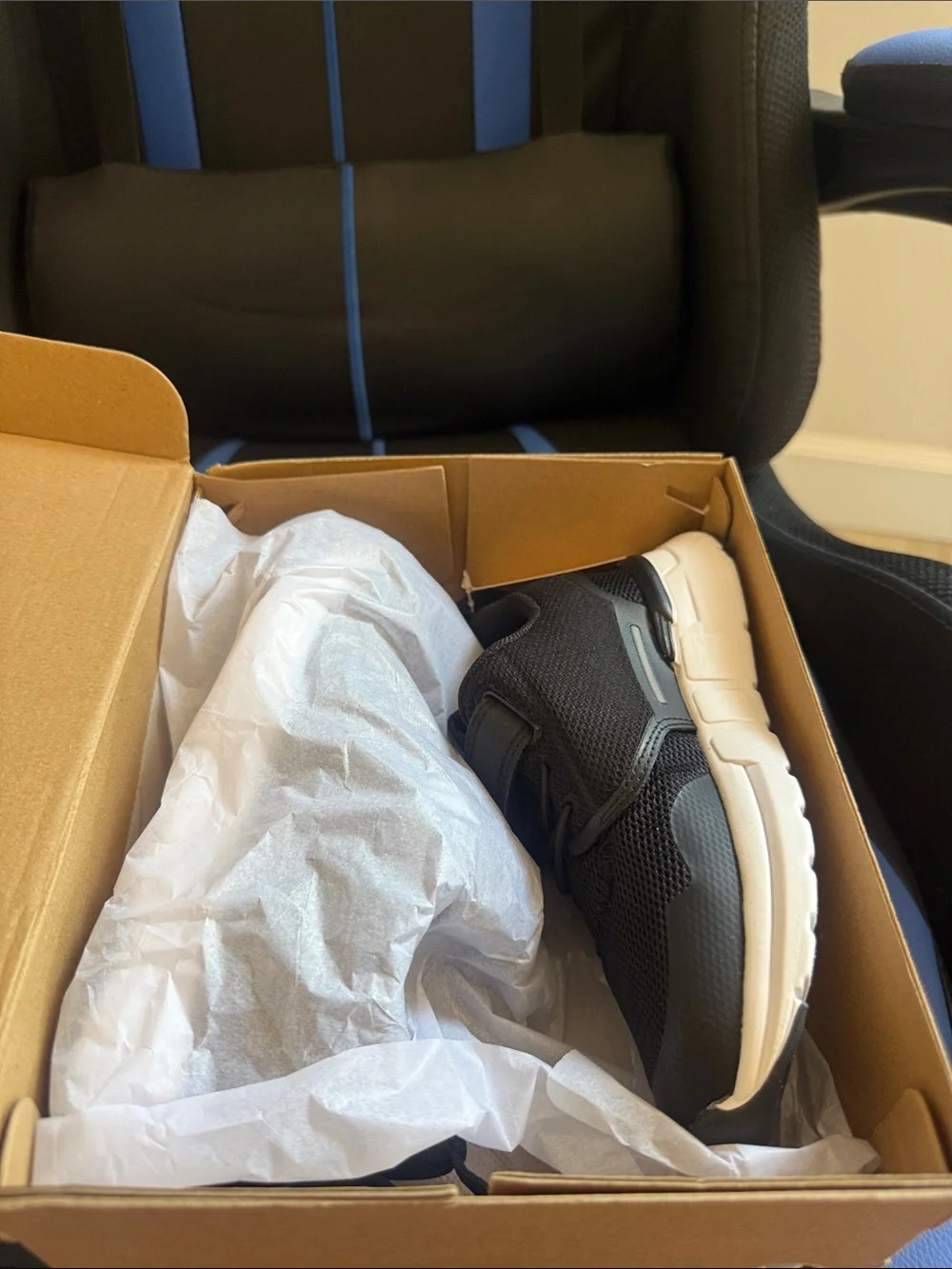 Kids Black Mesh Sneaker with Easy Hook-and-Loop Strap